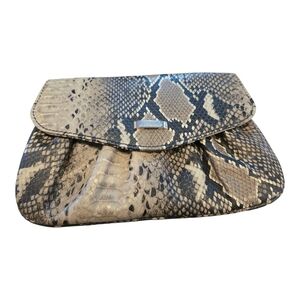 Grace Adele Faux Snakeskin Clutch